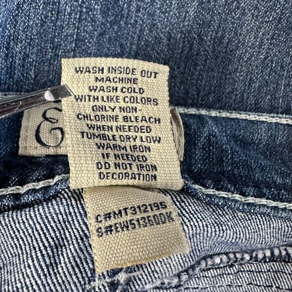 Earl Jean Women's Embellished Cropped Denim Capri Cuff Jeans, Size 8, Dark Wash - Picture 13 of 14